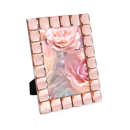 Isaac Jacobs Decorative Sparkling Jewel Picture Frame, Photo Display & Home Décor (4×6, Blush)