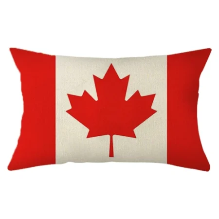 Ogiselestyle Canada Maple Flag Throw Pillow Cover, 12 x 20 Inch Canada Flag Cushion Case Decoration for Sofa Couch
