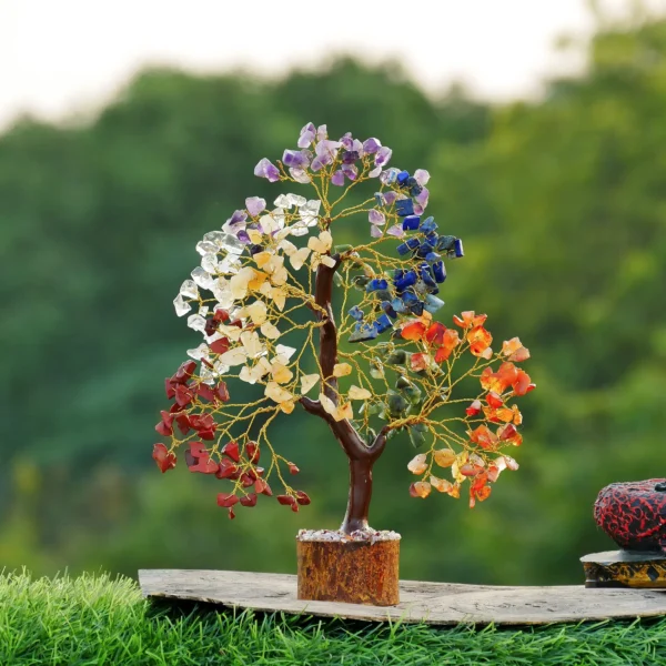 7 Chakra Crystal Tree Feng Shui Money Tree Office Decor Crystals and Stones Home Decor Meditation Accessories Gemstone Tree House Warming Gifts New Home – Size 10-12 Inches 300 Beads Chakra Stones - Image 3