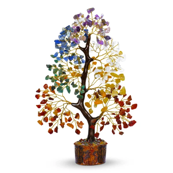 7 Chakra Crystal Tree Feng Shui Money Tree Office Decor Crystals and Stones Home Decor Meditation Accessories Gemstone Tree House Warming Gifts New Home – Size 10-12 Inches 300 Beads Chakra Stones