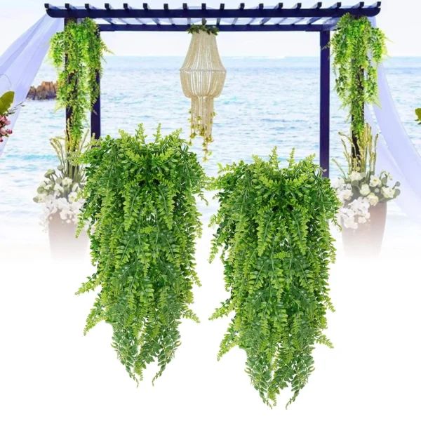 2Pcs Artificial Eucalyptus Teardrop Wreath Greenery Swag, 35 Inch Long Hanging Eucalyptus Leaves Fake Plant Garland, Spring Summer Teardrop Swag for Front Door Indoor Outdoor Wall Window Decor - Image 2